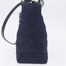 Christian Dior Lady Dior Canage Hand Bag Denim 2way Blue Silver Auth ka6292V-4