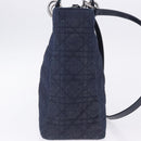 Christian Dior Lady Dior Canage Hand Bag Denim 2way Blue Silver Auth ka6292V-6