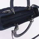 Christian Dior Lady Dior Canage Hand Bag Denim 2way Blue Silver Auth ka6292V-7