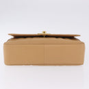 CHANEL Mademoiselle Hand Bag Caviar Skin Beige Gold Tone CC Auth ka6295V-12