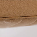 CHANEL Mademoiselle Hand Bag Caviar Skin Beige Gold Tone CC Auth ka6295V-13
