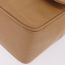 CHANEL Mademoiselle Hand Bag Caviar Skin Beige Gold Tone CC Auth ka6295V-15