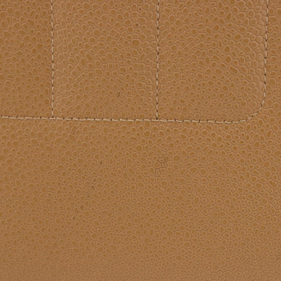CHANEL Mademoiselle Hand Bag Caviar Skin Beige Gold Tone CC Auth ka6295V