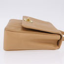 CHANEL Mademoiselle Hand Bag Caviar Skin Beige Gold Tone CC Auth ka6295V-6