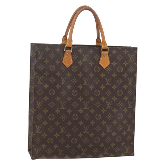 LOUIS VUITTON Monogram Sac Plat Hand Bag M51140 LV Auth ka630