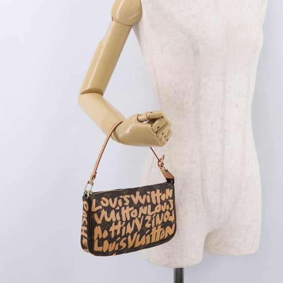 LOUIS VUITTON graffiti Pochette Accessoires Pouch M92193 LV Auth ka6305SAV