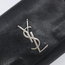 SAINT LAURENT Chain Shoulder Bag Leather Black Silver Auth ka6306A-15