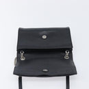 SAINT LAURENT Chain Shoulder Bag Leather Black Silver Auth ka6306A-18