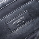 SAINT LAURENT Chain Shoulder Bag Leather Black Silver Auth ka6306A-20