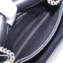 SAINT LAURENT Chain Shoulder Bag Leather Black Silver Auth ka6306A-21
