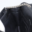 SAINT LAURENT Chain Shoulder Bag Leather Black Silver Auth ka6306A-23