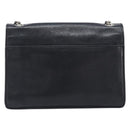 SAINT LAURENT Chain Shoulder Bag Leather Black Silver Auth ka6306A-3