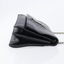 SAINT LAURENT Chain Shoulder Bag Leather Black Silver Auth ka6306A-4