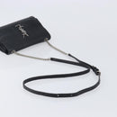 SAINT LAURENT Chain Shoulder Bag Leather Black Silver Auth ka6306A-7