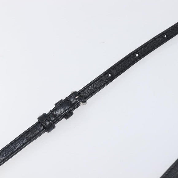 SAINT LAURENT Chain Shoulder Bag Leather Black Silver Auth ka6306A