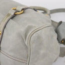 Miu Miu Vitter Lux Hand Bag Leather 2way Gray Gold Auth ka6308-16