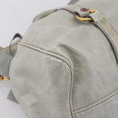 Miu Miu Vitter Lux Hand Bag Leather 2way Gray Gold Auth ka6308-17