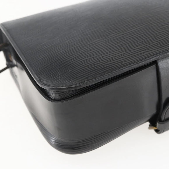 LOUIS VUITTON Epi Cartouchiere MM Shoulder Bag Black Noir M52242 LV Auth ka631