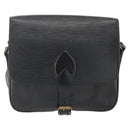 LOUIS VUITTON Epi Cartouchiere MM Shoulder Bag Black Noir M52242 LV Auth ka631-13