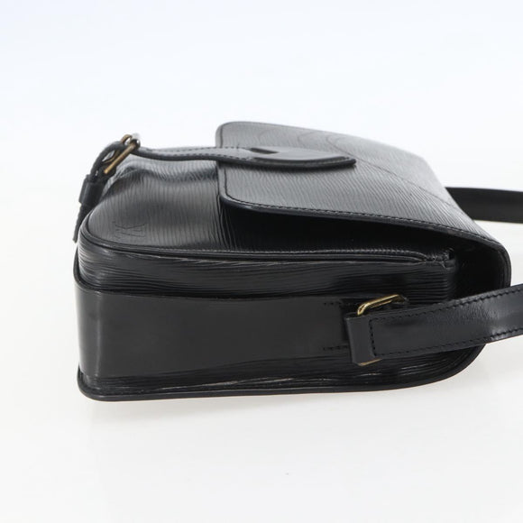 LOUIS VUITTON Epi Cartouchiere MM Shoulder Bag Black Noir M52242 LV Auth ka631