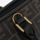 FENDI Zucca Canvas Hand Bag PVC Black Brown Auth ka6311-9