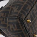 FENDI Zucca Canvas Hand Bag PVC Black Brown Auth ka6311-15