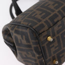 FENDI Zucca Canvas Hand Bag PVC Black Brown Auth ka6311-17