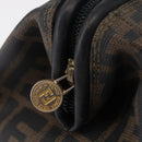 FENDI Zucca Canvas Hand Bag PVC Black Brown Auth ka6311-19