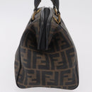 FENDI Zucca Canvas Hand Bag PVC Black Brown Auth ka6311-3