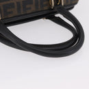 FENDI Zucca Canvas Hand Bag PVC Black Brown Auth ka6311-7