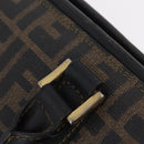 FENDI Zucca Canvas Hand Bag PVC Black Brown Auth ka6311-8