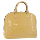 LOUIS VUITTON Monogram Vernis Alma PM Hand Bag Beige M90170 LV Auth ka6313A-1