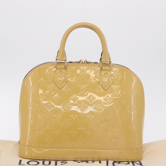 LOUIS VUITTON Monogram Vernis Alma PM Hand Bag Beige M90170 LV Auth ka6313A