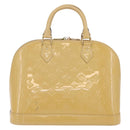 LOUIS VUITTON Monogram Vernis Alma PM Hand Bag Beige M90170 LV Auth ka6313A-3