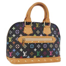 LOUIS VUITTON Monogram Multicolor Alma Hand Bag Black M92646 LV Auth ka6314V-1