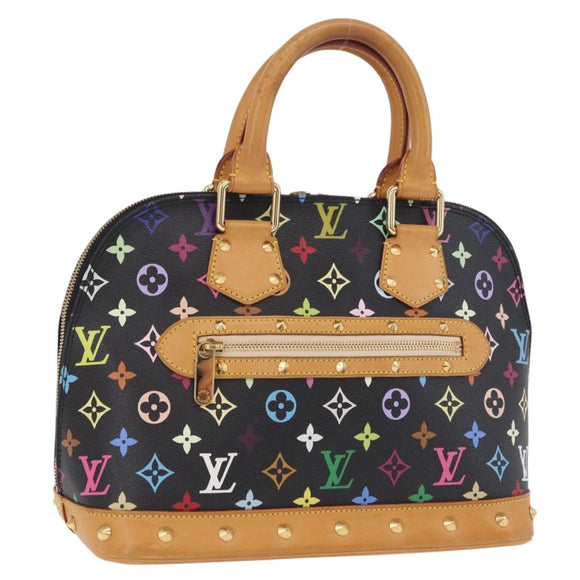 LOUIS VUITTON Monogram Multicolor Alma Hand Bag Black M92646 LV Auth ka6314V