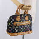 LOUIS VUITTON Monogram Multicolor Alma Hand Bag Black M92646 LV Auth ka6314V-26