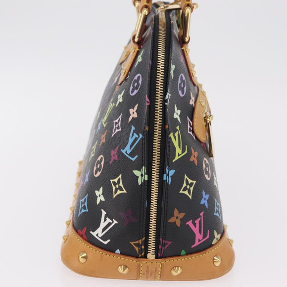 LOUIS VUITTON Monogram Multicolor Alma Hand Bag Black M92646 LV Auth ka6314V