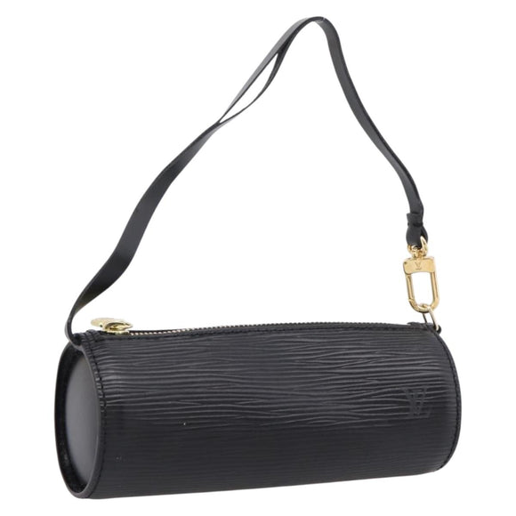 LOUIS VUITTON Epi Soufflot Pouch Black LV Auth ka6315