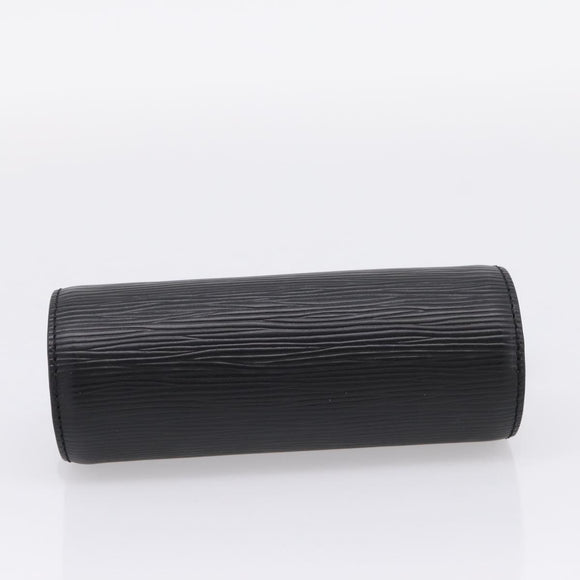 LOUIS VUITTON Epi Soufflot Pouch Black LV Auth ka6315