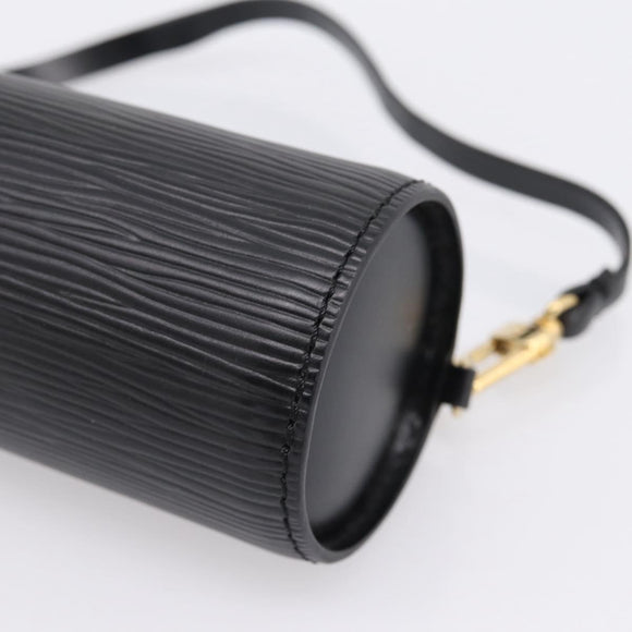 LOUIS VUITTON Epi Soufflot Pouch Black LV Auth ka6315