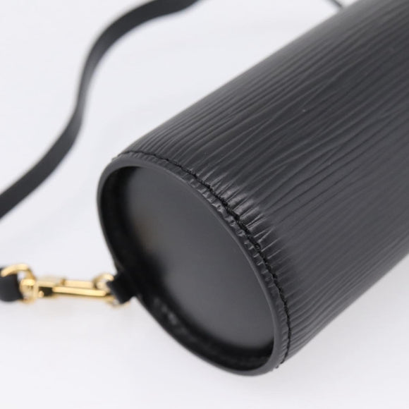 LOUIS VUITTON Epi Soufflot Pouch Black LV Auth ka6315