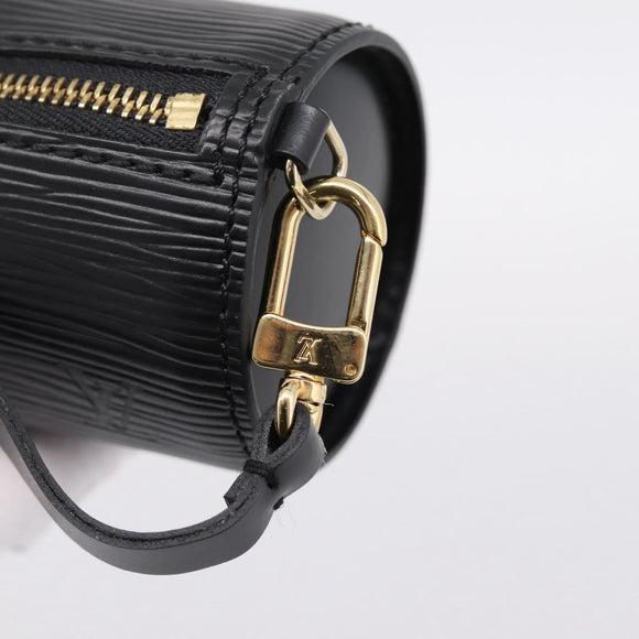LOUIS VUITTON Epi Soufflot Pouch Black LV Auth ka6315