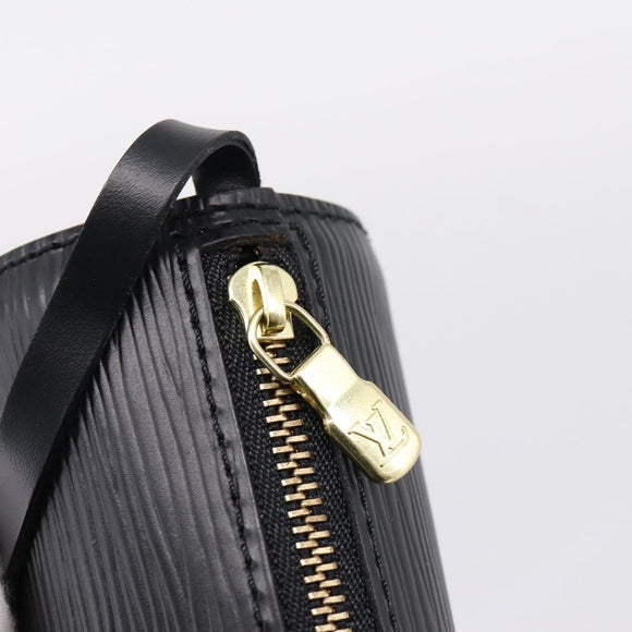 LOUIS VUITTON Epi Soufflot Pouch Black LV Auth ka6315