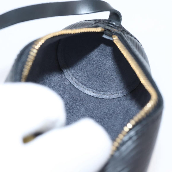 LOUIS VUITTON Epi Soufflot Pouch Black LV Auth ka6315