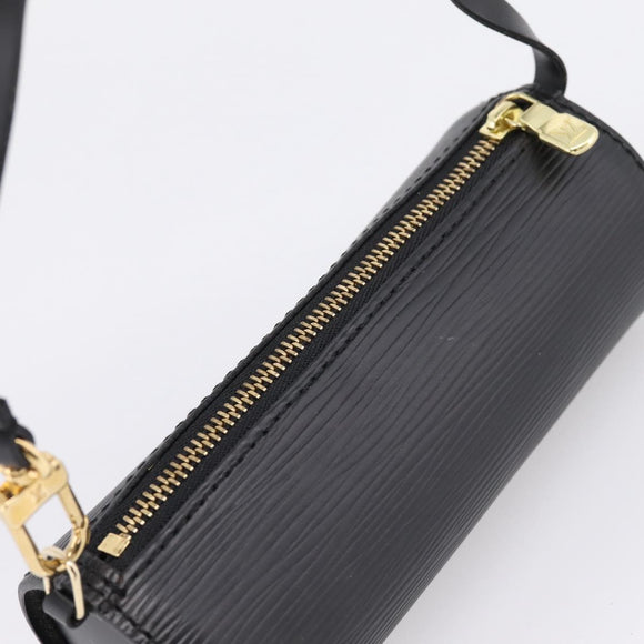 LOUIS VUITTON Epi Soufflot Pouch Black LV Auth ka6315