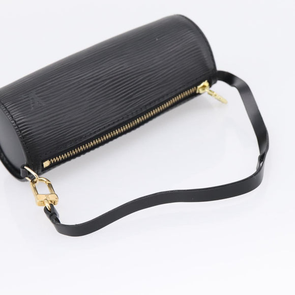 LOUIS VUITTON Epi Soufflot Pouch Black LV Auth ka6315
