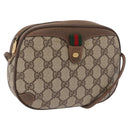 GUCCI GG Supreme Web Sherry Line Bag PVC Beige Gold 89 02 066 Auth ka6316-1