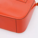 CELINE Hand Bag Leather 2way Orange Gold Auth ka6317A-14