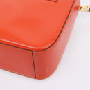 CELINE Hand Bag Leather 2way Orange Gold Auth ka6317A-16